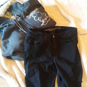 American Eagle Ripped Black Jean